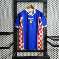 Croacia 1998 Vintage Retro Blue Away Jersey