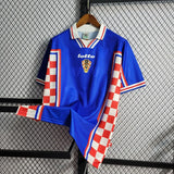 Croacia 1998 Vintage Retro Blue Away Jersey
