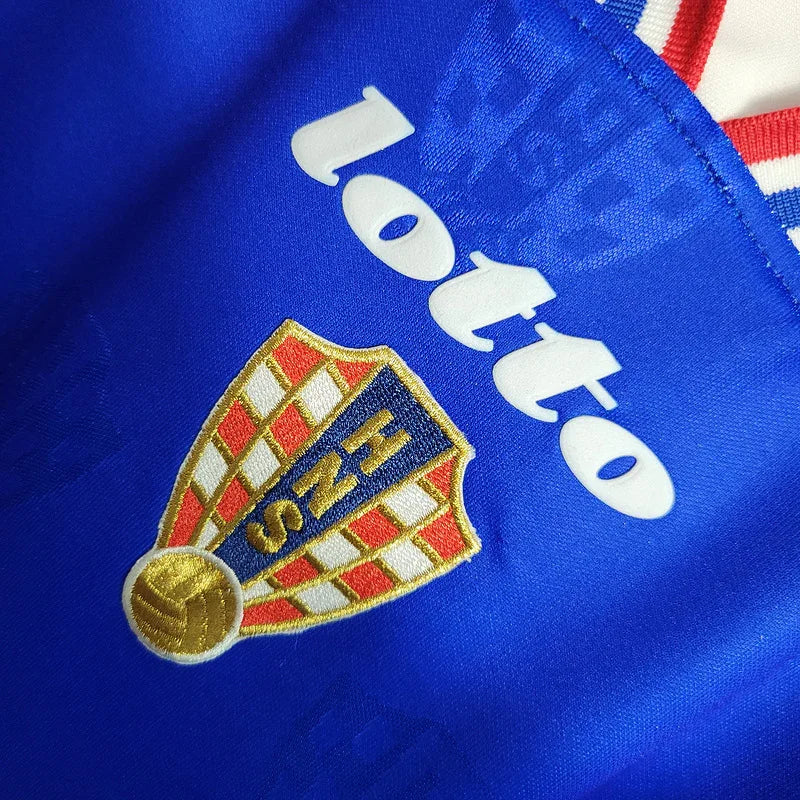 Croacia 1998 Vintage Retro Blue Away Jersey