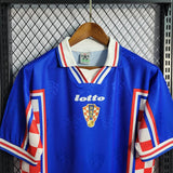 Croacia 1998 Vintage Retro Blue Away Jersey