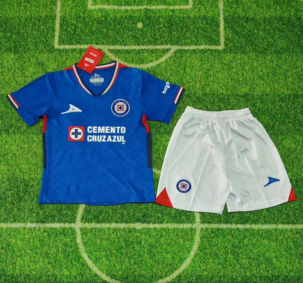 Cruz Azul 25/26 Blue Home Kids Jersey Set