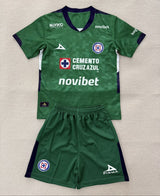 Cruz Azul 25/26 Green Goalkeeper Kids Jersey Set