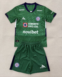 Cruz Azul 25/26 Green Goalkeeper Kids Jersey Set