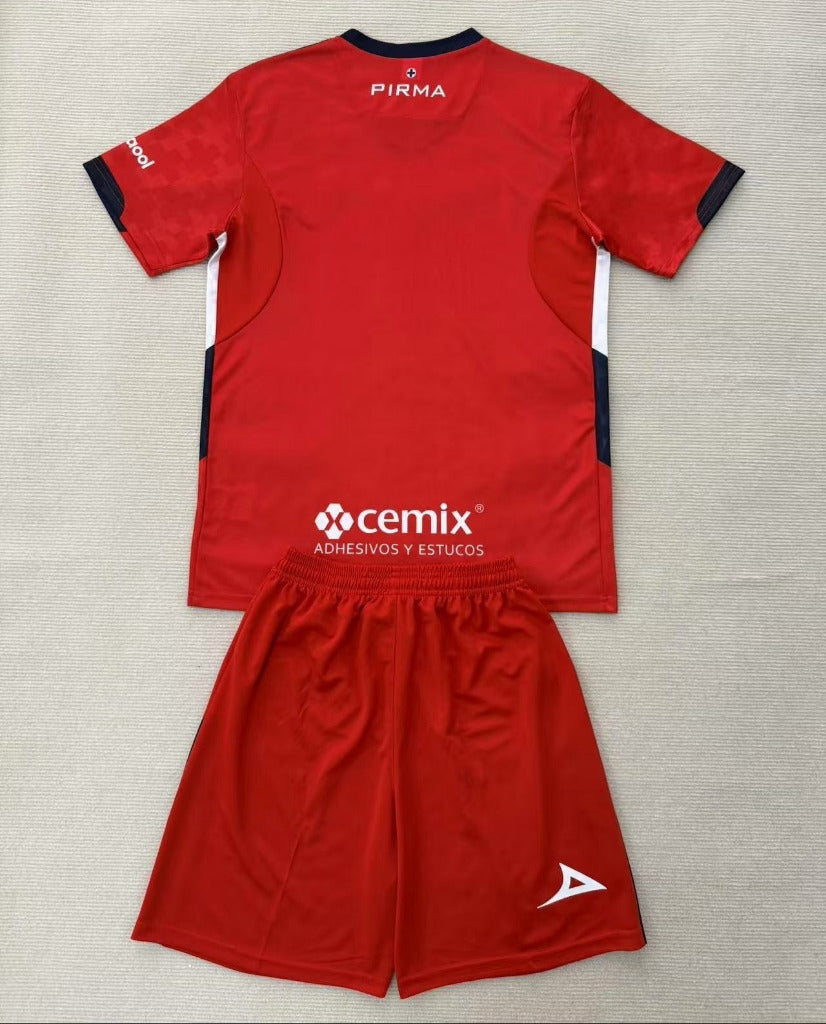 Cruz Azul 25/26 Red Goalkeeper Kids Jersey Set