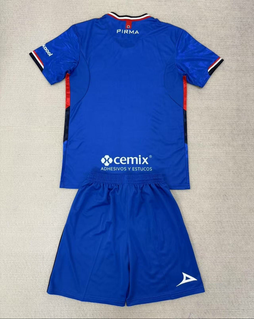 Cruz Azul 25/26 Royal Blue Home Kids Jersey Set