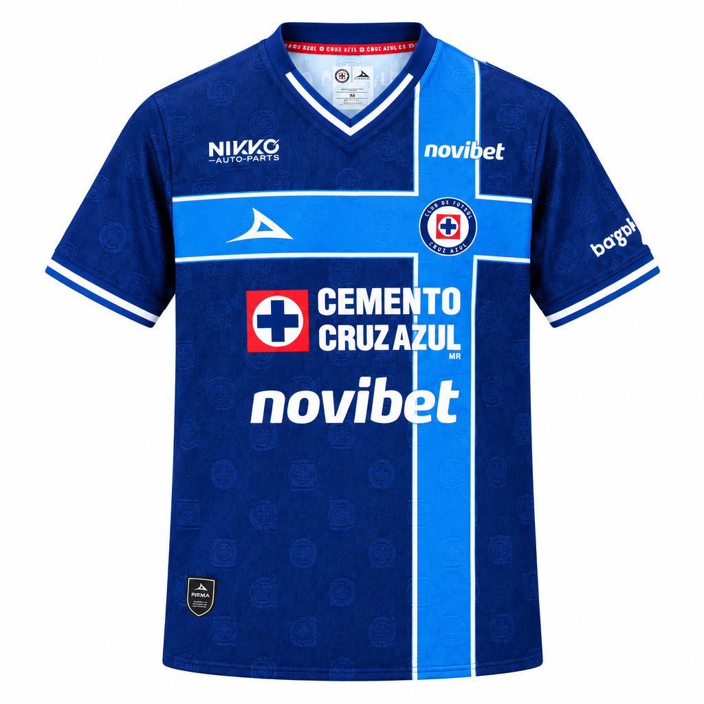 Cruz Azul 26/27 Blue/Light Blue Cross with White Trim Third Jersey