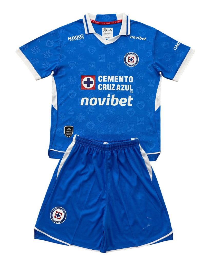 Cruz Azul 26/27 Royal Blue/White Home Kids Jersey Set