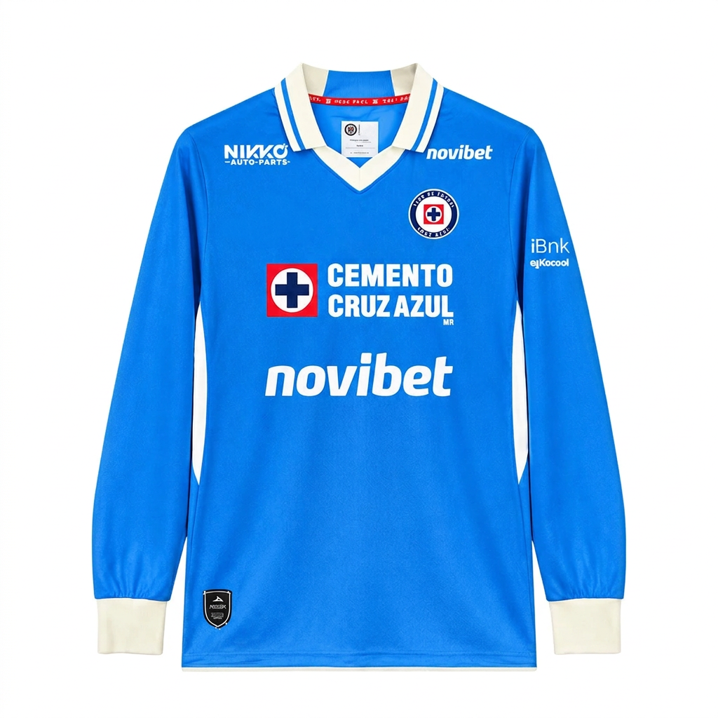 Cruz Azul 26/27 Royal Blue/White Trim Home Long Sleeve Jersey