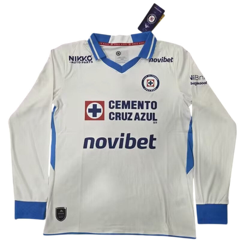 Cruz Azul 26/27 White/Royal Blue Away Long Sleeve Jersey