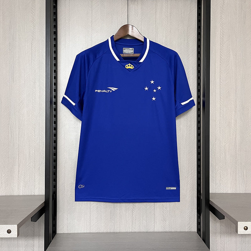 Cruzeiro 2015 Vintage Retro Blue/White Trim Home Jersey