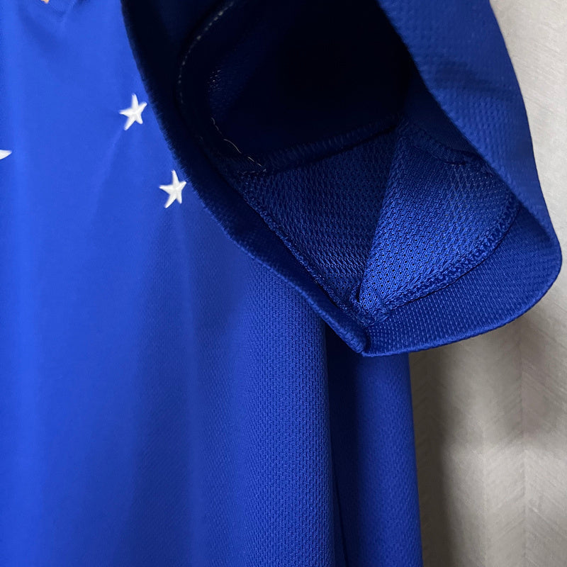 Cruzeiro 2015 Vintage Retro Blue/White Trim Home Jersey