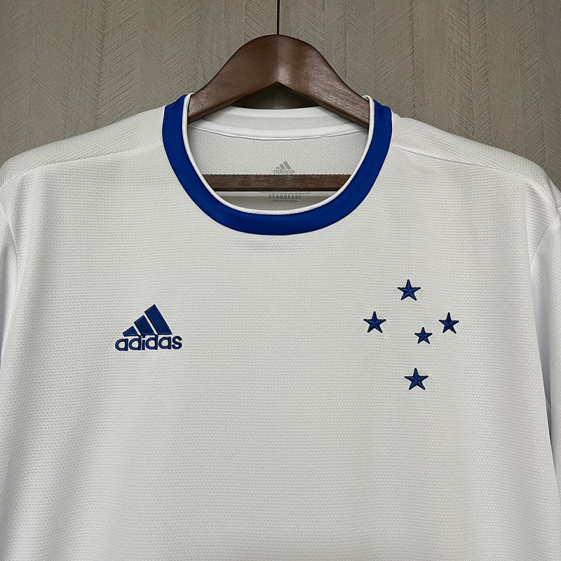 Cruzeiro 2020/21 Retro White/Blue Trim Away Jersey