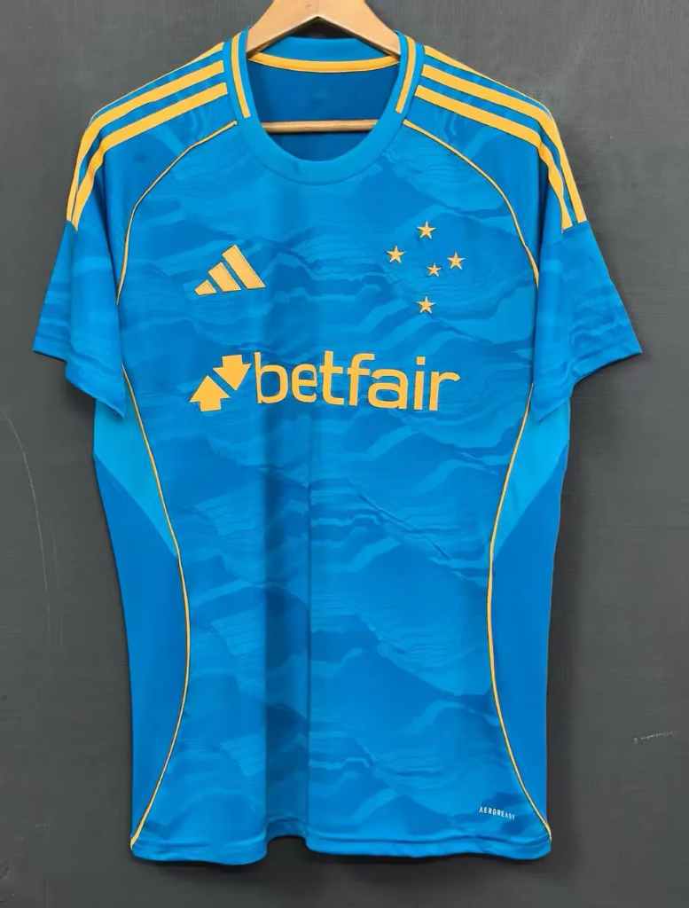 Cruzeiro 25/26 Blue/Yellow Stripe Third Jersey