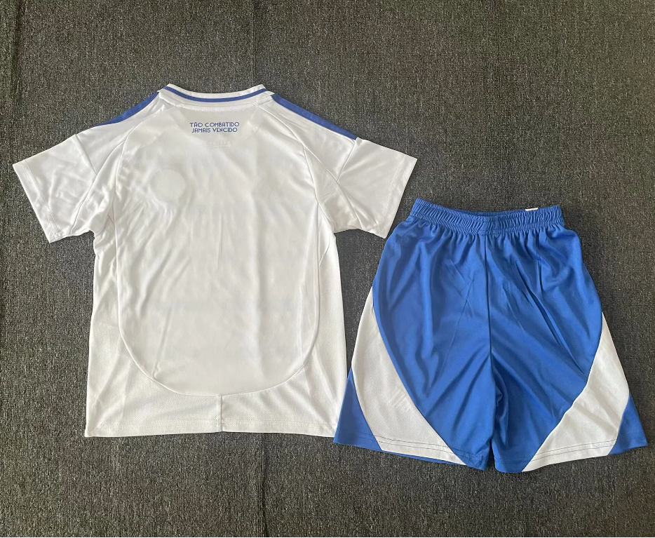 Cruzeiro 25/26 White/Blue Away Kids Jersey Set