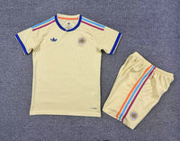Curaçao 26/27 Pastel Yellow World Cup 3 Stripes Away Kids Jersey Set
