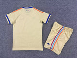 Curaçao 26/27 Pastel Yellow World Cup 3 Stripes Away Kids Jersey Set
