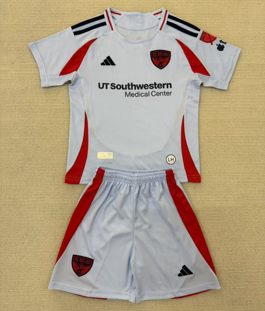 Dallas 25/26 White/Red Away Kids Jersey Set