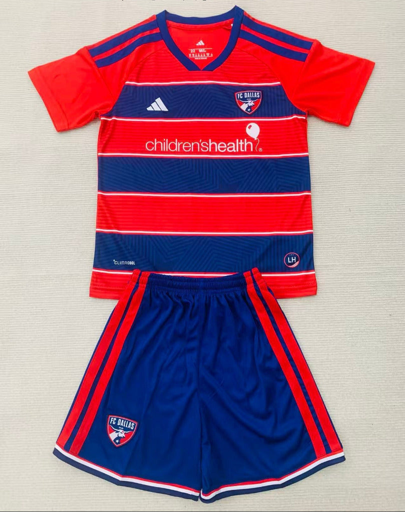 Dallas 26/27 Red/Blue Horizontal Hoops Home Kids Jersey Set