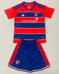 Dallas 26/27 Red/Blue Horizontal Hoops Home Kids Jersey Set