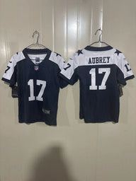 Dallas Cowboys 25/26 Aubrey #17 Navy/White Kids Jersey