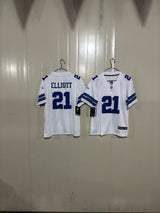 Dallas Cowboys 25/26 Elliott #21 White Kids Jersey