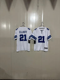Dallas Cowboys 25/26 Elliott #21 White Kids Jersey