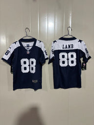 Dallas Cowboys 25/26 Lamb #88 Navy/White Kids Jersey