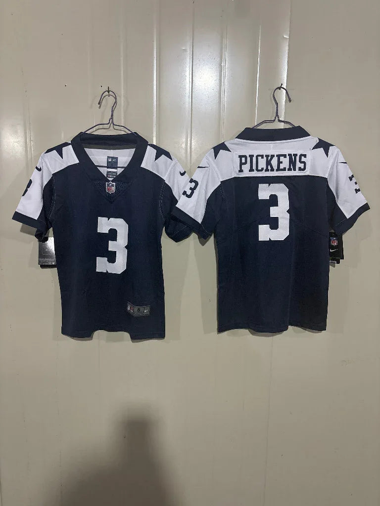 Dallas Cowboys 25/26 Pickens #3 Navy/White Kids Jersey
