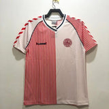 Denmark 1986/87 Vintage Retro Red and White Away Jersey