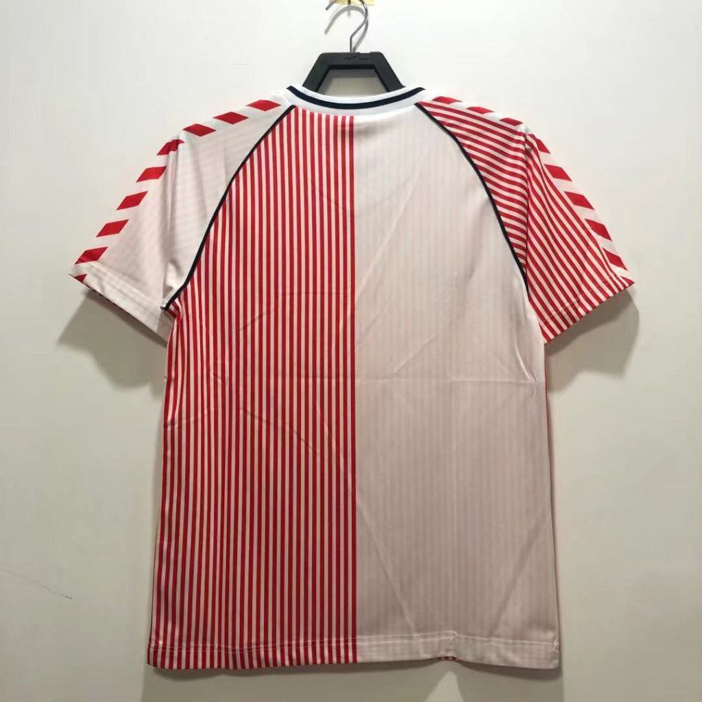 Denmark 1986/87 Vintage Retro Red and White Away Jersey