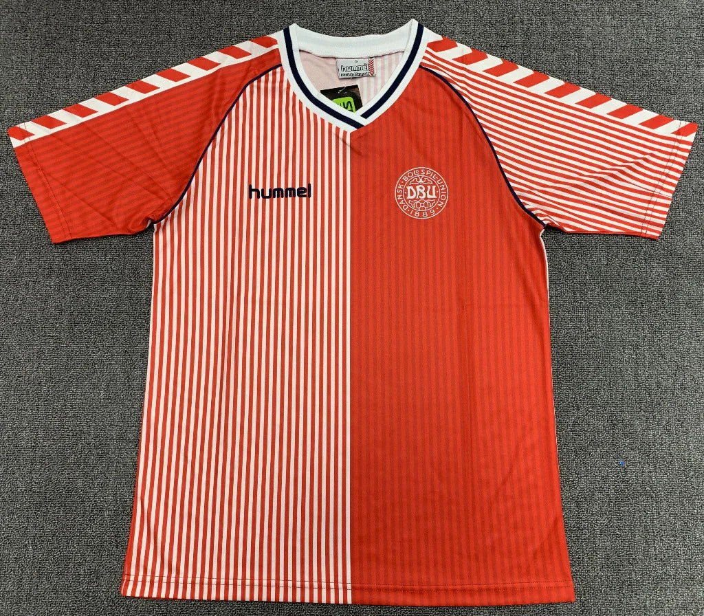 Denmark 1986/87 Vintage Retro Red and White Home Jersey