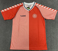 Denmark 1986/87 Vintage Retro Red and White Home Jersey