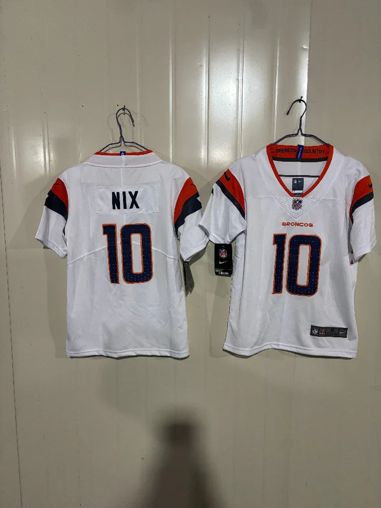 Denver Broncos 25/26 Nix #10 White Game Kids Jersey