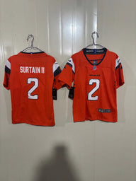 Denver Broncos 25/26 Surtain II #2 Orange/Black Game Kids Jersey