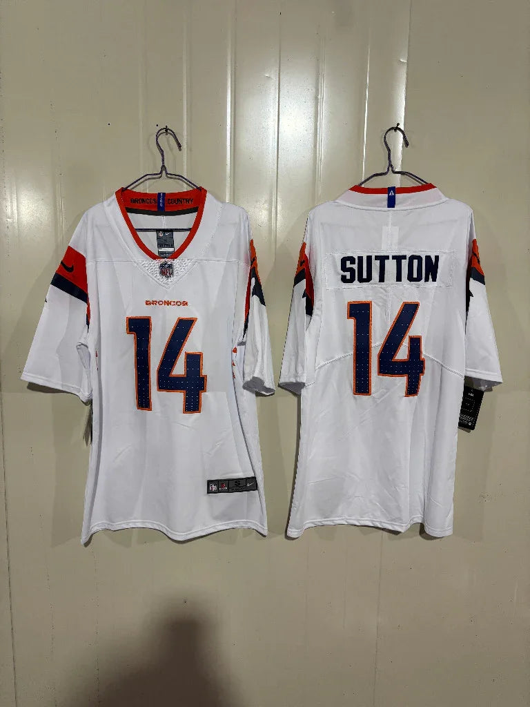 Denver Broncos 25/26 Sutton #14 White NFL Jersey