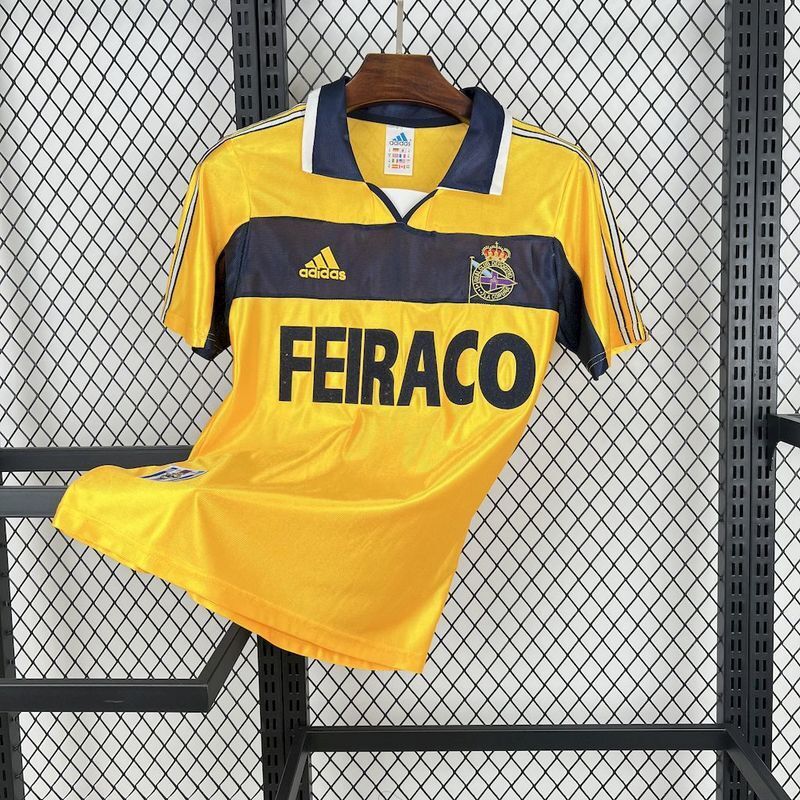 Deportivo de La Coruna 1999/00 Vintage Retro Yellow Away Jersey