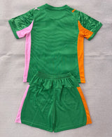 Derby County 25/26 Green/Pink/Orange Goalkeeper Kids Jersey Set