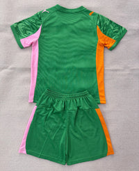 Derby County 25/26 Green/Pink/Orange Goalkeeper Kids Jersey Set