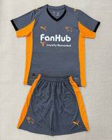 Derby County 25/26 Grey/Orange Away Kids Jersey Set