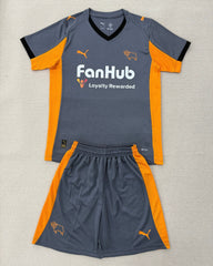 Derby County 25/26 Grey/Orange Away Kids Jersey Set