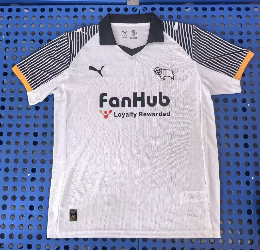 Derby County 25/26 White/Black Home Jersey