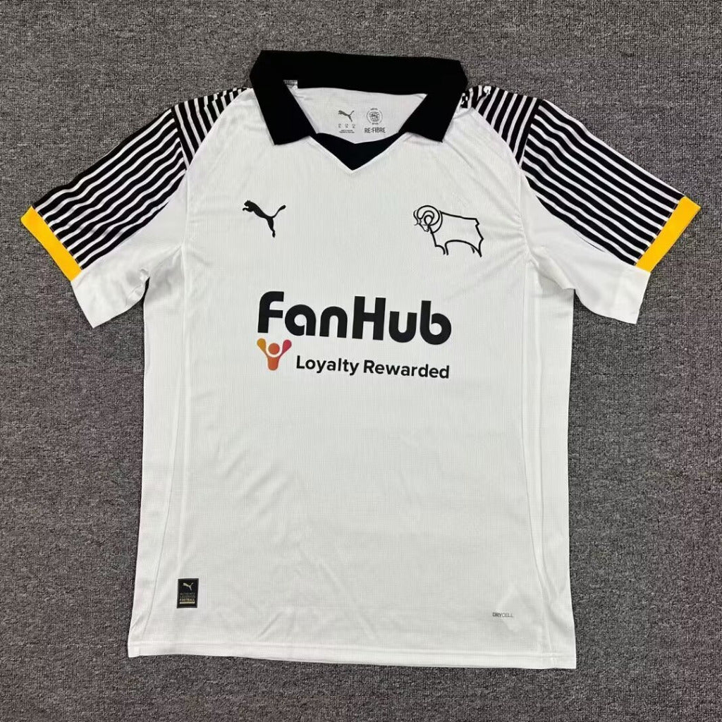 Derby County 25/26 White/Black Home Jersey