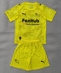 Derby County 25/26 Yellow Goalkeeper Kids Jersey Set