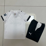 Derby County 26/27 White/Black/Gray Stripes Home  Kids Jersey Set