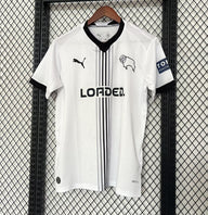Derby County 26/27 White/Greyscale Stripe Home Jersey