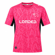 Derbyshire 26/27 Bright Pink with Black Side Away Jersey