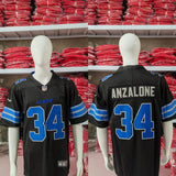Detroit Lions 25/26 Anzalone #34 Black NFL Game Jersey