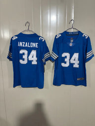 Detroit Lions 25/26 Anzalone #34 Royal Blue Game Kids Jersey