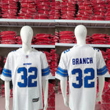 Detroit Lions 25/26 Branch #32 White NFL Game Jersey
