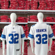Detroit Lions 25/26 Branch #32 White NFL Game Jersey
